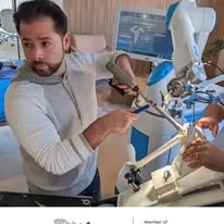 Doctor performing a growth factor therapy injection on a patient's hand